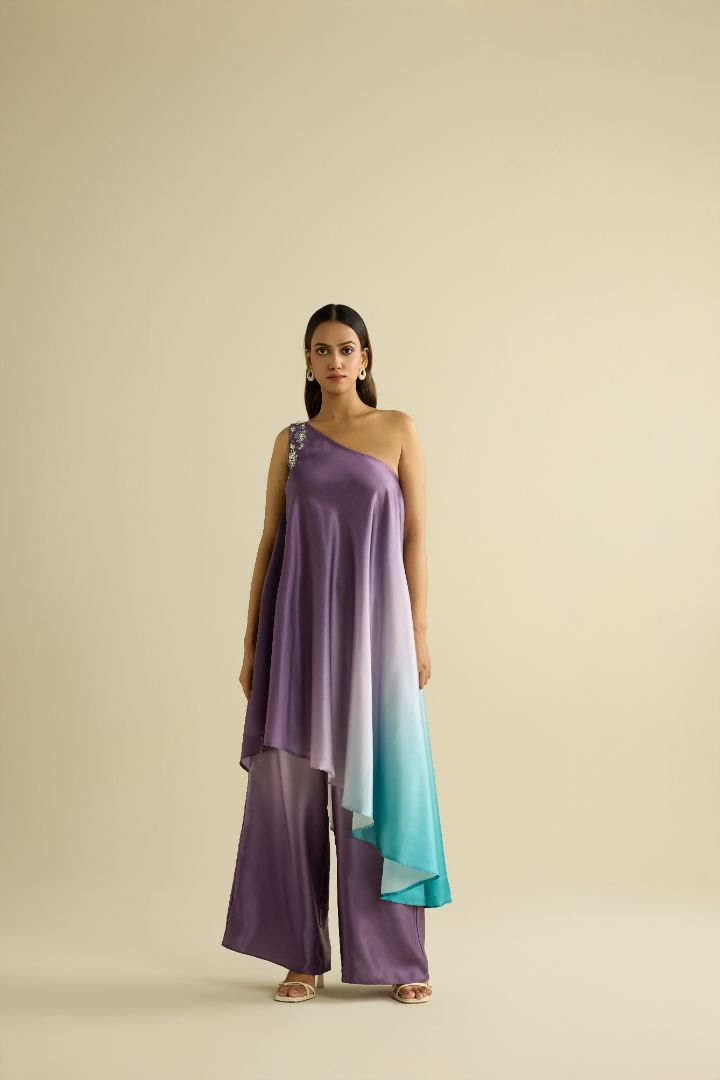 Ombre hand embroidered co-ord set