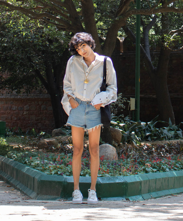 Buttoned up classic crisp white shirt