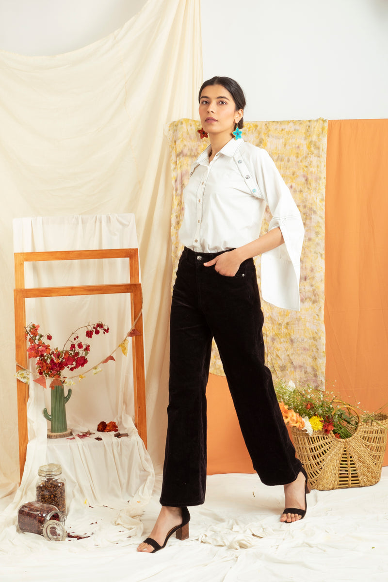 Buttoned up classic crisp white shirt