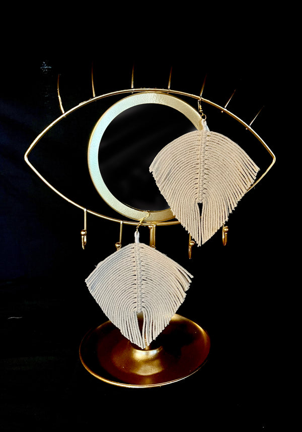Macrame Leaf Earrings