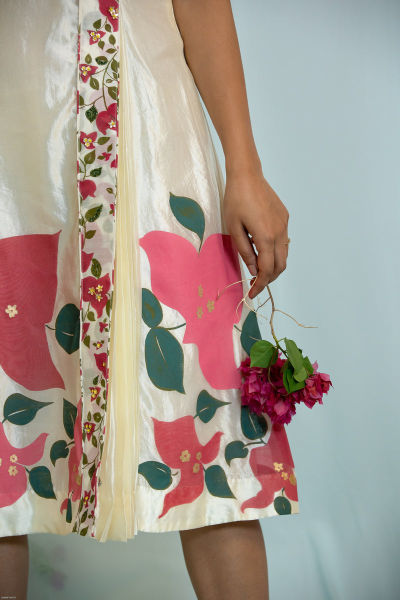 Silk printed placket Dress