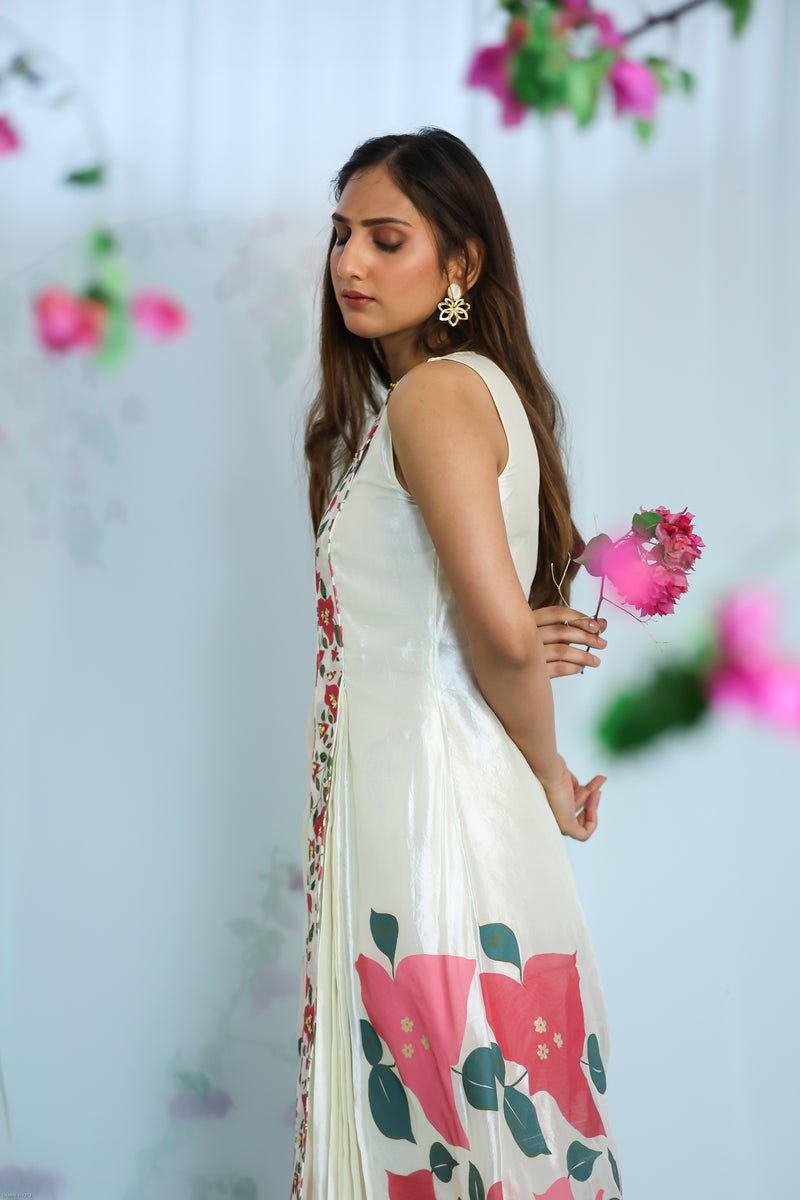 Silk printed placket Dress
