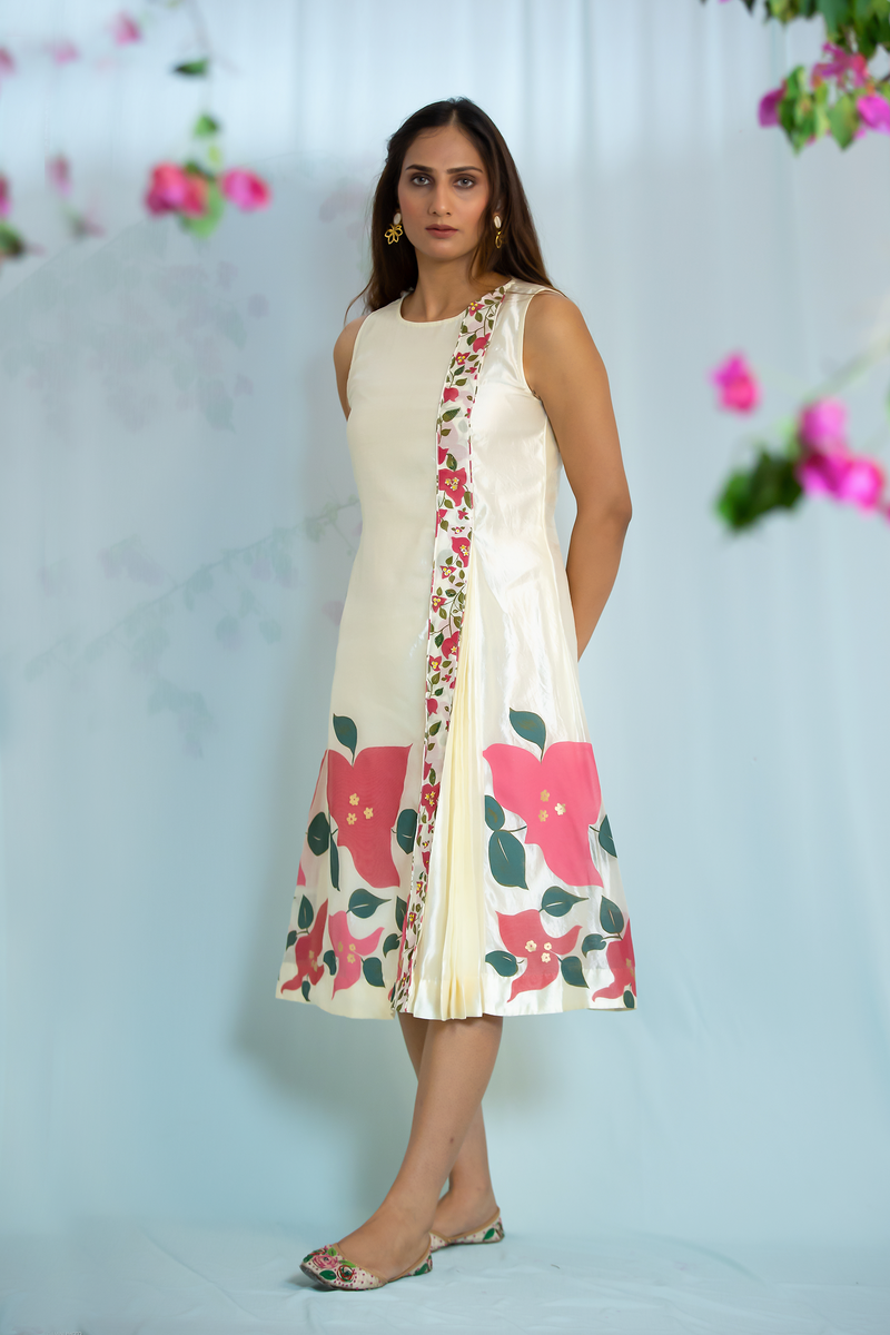 Silk printed placket Dress