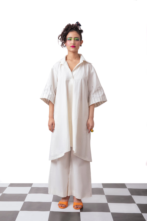 WHITE ON WHITE CO-ORD SET