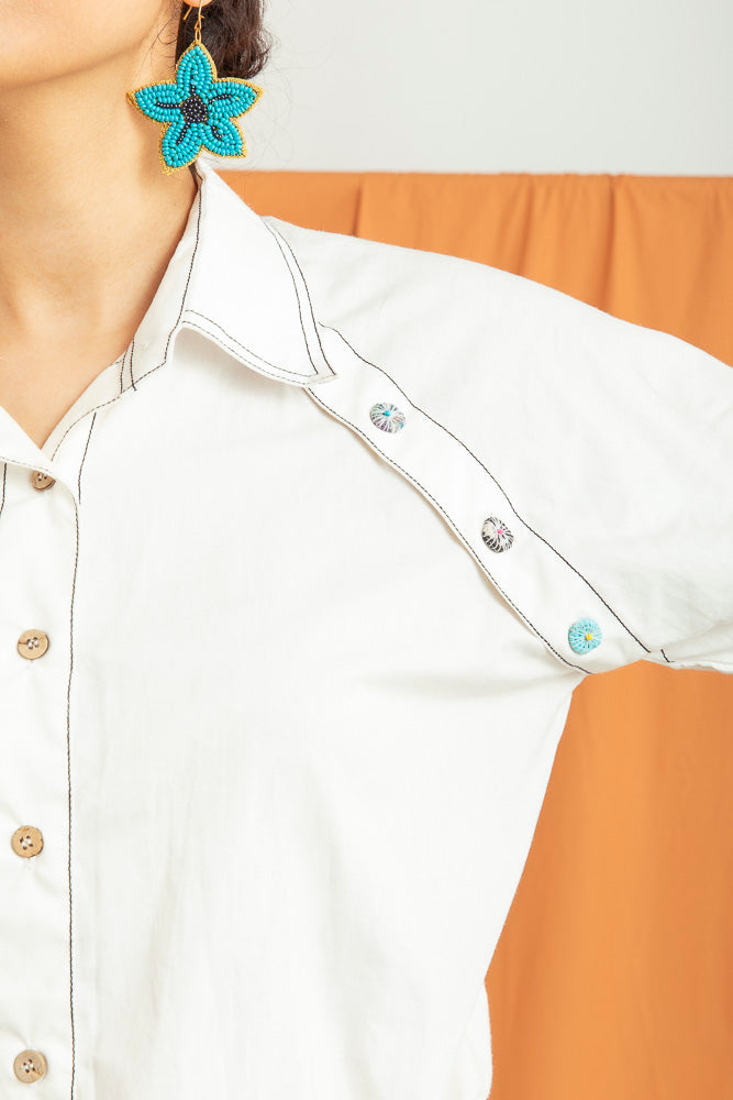 Buttoned up classic crisp white shirt